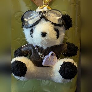 NEW UPCYCLED BAG CHARM/KEY CHAIN - PANDA PLUSH